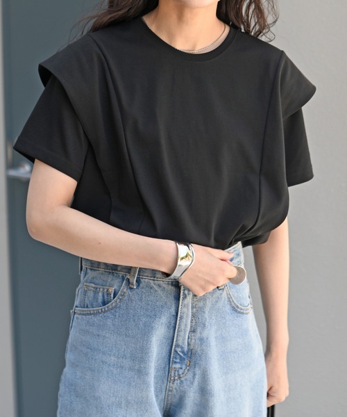 Marient（マリエント）の「ウィングTOPS（Tシャツ/カットソー・レディース・ブラック/ホワイト・FREE）」の2枚目の写真