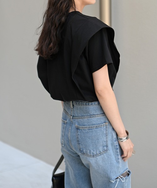 Marient（マリエント）の「ウィングTOPS（Tシャツ/カットソー・レディース・ブラック/ホワイト・FREE）」の9枚目の写真