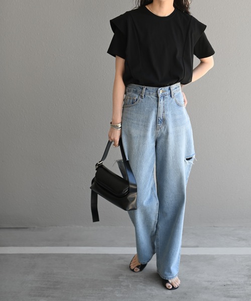 Marient（マリエント）の「ウィングTOPS（Tシャツ/カットソー・レディース・ブラック/ホワイト・FREE）」の8枚目の写真