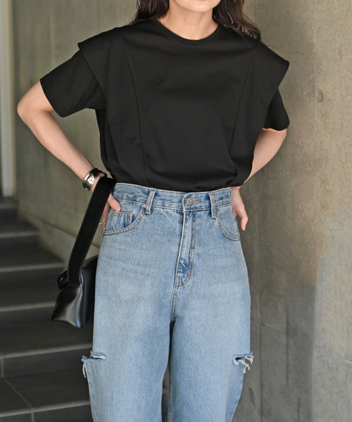 Marient（マリエント）の「ウィングTOPS（Tシャツ/カットソー・レディース・ブラック/ホワイト・FREE）」の6枚目の写真