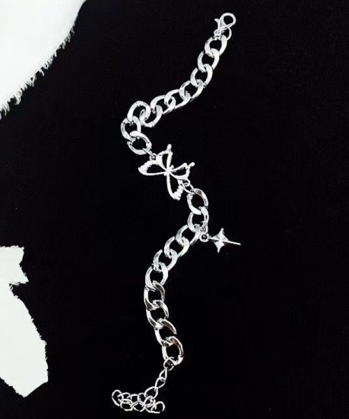Bz】バタフライスターダストチェーンブレスレット/Y2K（MA