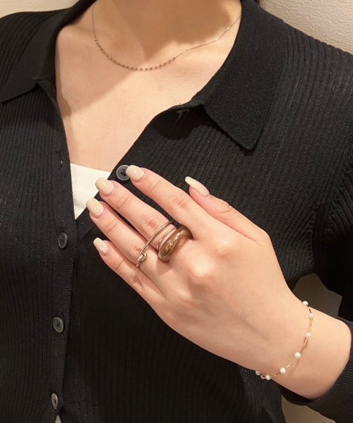 超安い品質 ロウ] ダブルリング（リング）｜ete（エテ）の ムード アクセサリー