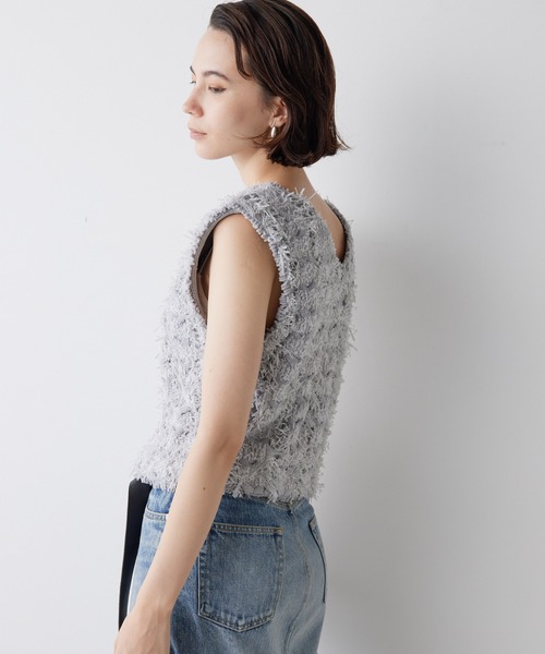 新品 Whim Gazetteツイードニットジレ ツィードニットジレ | Whim Gazette(ウィム ガゼット)レディース
