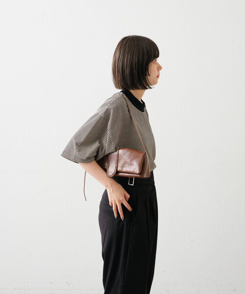 WHIMSIC（ウィムジック）の「【UNISEX】モックネックボーダーTシャツ（Tシャツ/カットソー・メンズ・グレー/ブルー/ブラック・FREE）」の8枚目の写真