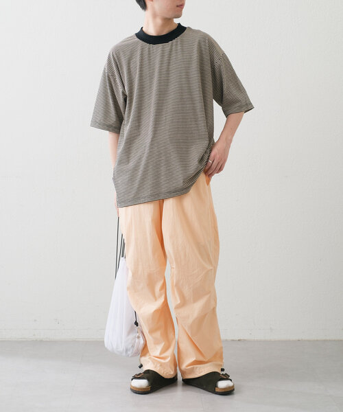 WHIMSIC（ウィムジック）の「【UNISEX】モックネックボーダーTシャツ（Tシャツ/カットソー・メンズ・グレー/ブルー/ブラック・FREE）」の17枚目の写真