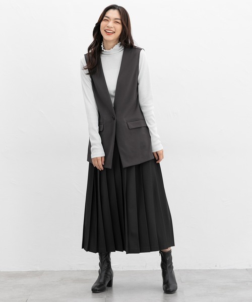 Honeys(ハニーズ)の「プリーツスカート(スカート・レディース・ネイビー系/ブラック系その他/グレー/ブラック/ブラウン系/チャコール・M/S/3L/LL/L)」の7枚目の写真