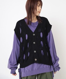 RNA | K2686 ホールケーブルルーズベスト(ニット/セーター)