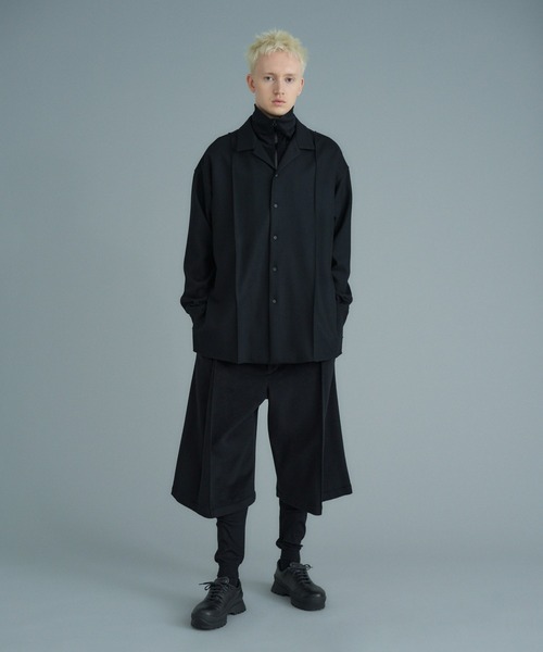 onegravity（ワングラビティ）の「onegravity / プリーツオーバーレイヤーシャツ（シャツ/ブラウス・メンズ・ブラック・LARGE/MEDIUM）」の3枚目の写真