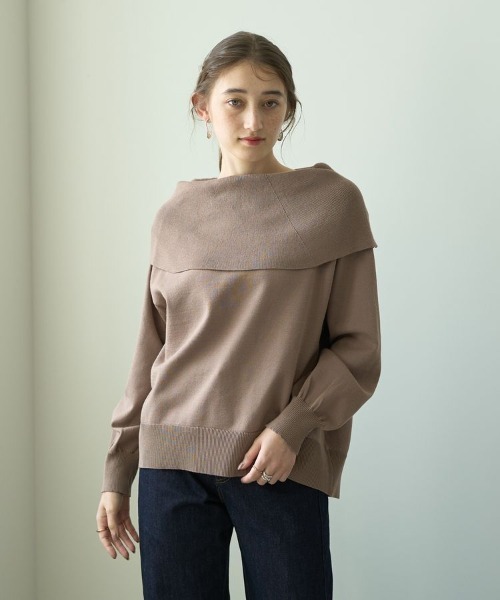 YECCA VECCA(イェッカヴェッカ)の「オフショルニット(ニット/セーター・レディース・ベージュ/レッド/ブラック/グリーン・FREE)」の17枚目の写真