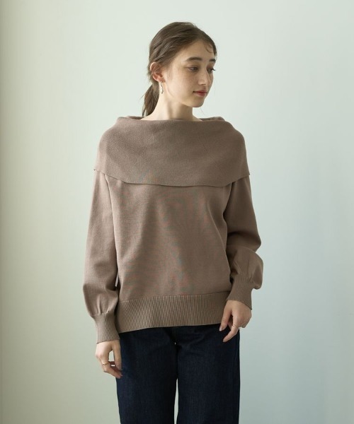 YECCA VECCA(イェッカヴェッカ)の「オフショルニット(ニット/セーター・レディース・ベージュ/レッド/ブラック/グリーン・FREE)」の18枚目の写真