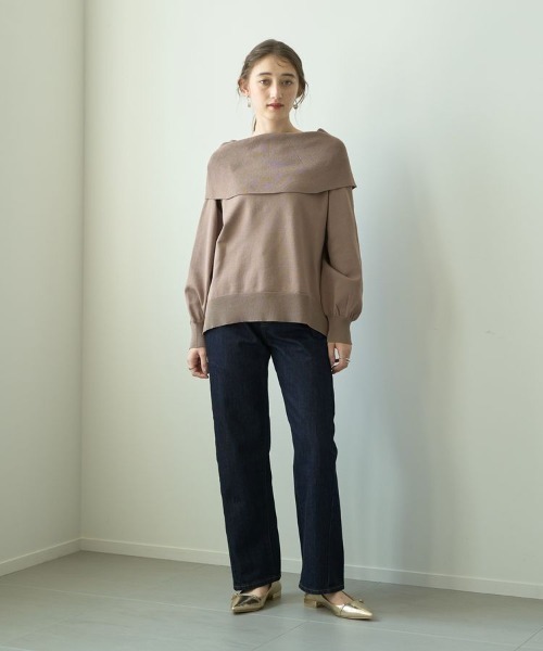 YECCA VECCA(イェッカヴェッカ)の「オフショルニット(ニット/セーター・レディース・ベージュ/レッド/ブラック/グリーン・FREE)」の5枚目の写真