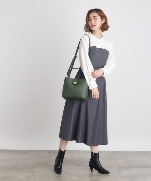 grove(グローブ)の「◆雑誌掲載【人間工学】ベルトオコシダブルショルダー(ショルダーバッグ・レディース・ライトグレー/ブラック/モスグリーン/ブラウン系・00)」の10枚目の写真