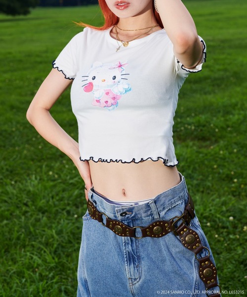 セール】【HELLO KITTY】配色メロウクロップドT（Tシャツ/カットソー