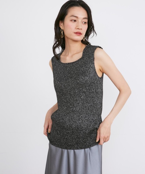 Luftrobe（ルフトローブ）の「META-TEX ラメグリッターノースリーブニット（ニット/セーター・レディース・シルバー/ゴールド・9号）」の2枚目の写真