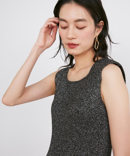 Luftrobe（ルフトローブ）の「META-TEX ラメグリッターノースリーブニット（ニット/セーター・レディース・シルバー/ゴールド・9号）」の5枚目の写真