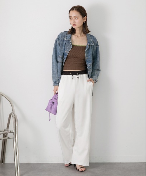 ad thie（アドティエ）の「ダブルウエスト スウェットパンツ（スウェットパンツ・レディース・ブラック/オフホワイト/杢グレー/ベージュ・FREE）」の21枚目の写真