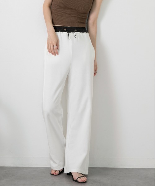 ad thie（アドティエ）の「ダブルウエスト スウェットパンツ（スウェットパンツ・レディース・ブラック/オフホワイト/杢グレー/ベージュ・FREE）」の19枚目の写真