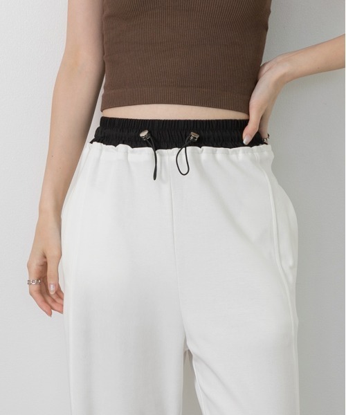 ad thie（アドティエ）の「ダブルウエスト スウェットパンツ（スウェットパンツ・レディース・ブラック/オフホワイト/杢グレー/ベージュ・FREE）」の18枚目の写真