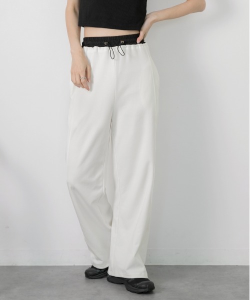 ad thie（アドティエ）の「ダブルウエスト スウェットパンツ（スウェットパンツ・レディース・ブラック/オフホワイト/杢グレー/ベージュ・FREE）」の14枚目の写真