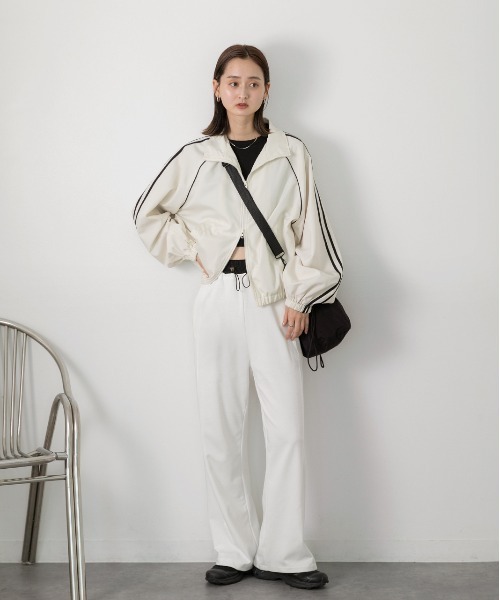 ad thie（アドティエ）の「ダブルウエスト スウェットパンツ（スウェットパンツ・レディース・ブラック/オフホワイト/杢グレー/ベージュ・FREE）」の12枚目の写真