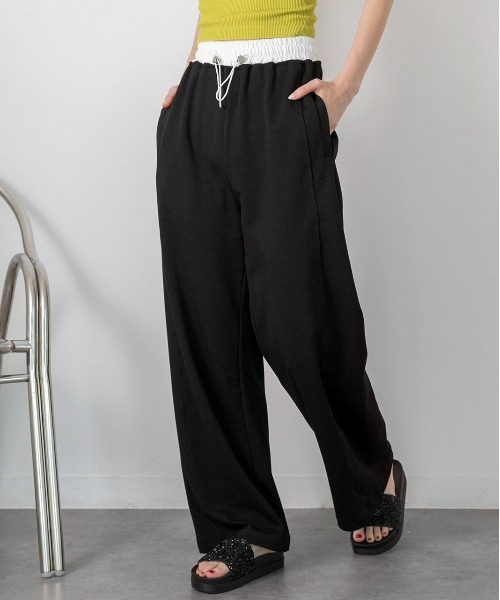 ad thie（アドティエ）の「ダブルウエスト スウェットパンツ（スウェットパンツ・レディース・ブラック/オフホワイト/杢グレー/ベージュ・FREE）」の8枚目の写真