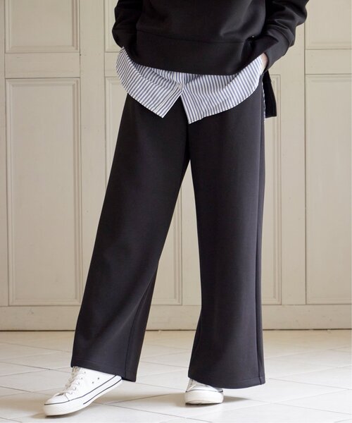 ikka（イッカ）の「【洗濯機で洗える／親子コーデ】GOKU楽ダンボールワイドパンツ（その他パンツ・レディース・ベージュ/モカ/ダークグリーン/ブラック・M/L/S）」の22枚目の写真