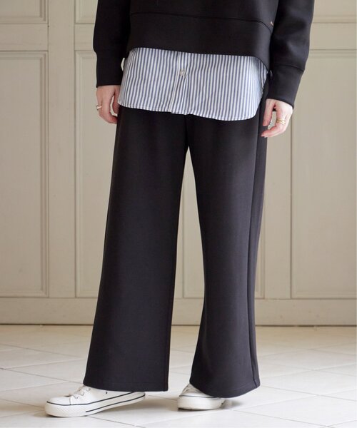 ikka（イッカ）の「【洗濯機で洗える／親子コーデ】GOKU楽ダンボールワイドパンツ（その他パンツ・レディース・ベージュ/モカ/ダークグリーン/ブラック・M/L/S）」の21枚目の写真