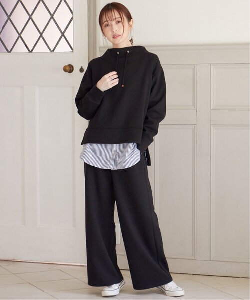 ikka（イッカ）の「【洗濯機で洗える／親子コーデ】GOKU楽ダンボールワイドパンツ（その他パンツ・レディース・ベージュ/モカ/ダークグリーン/ブラック・M/L/S）」の20枚目の写真