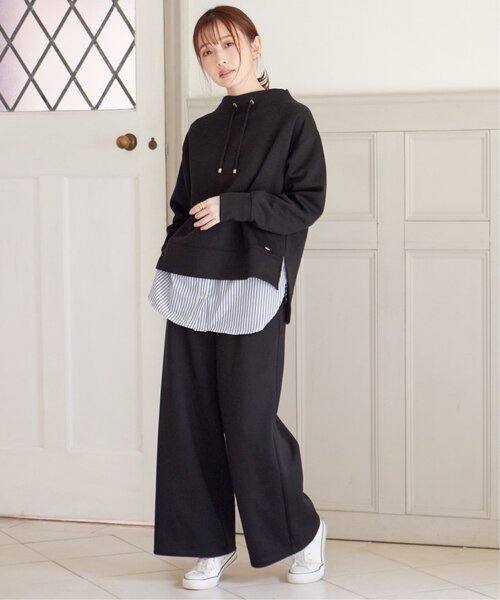 ikka（イッカ）の「【洗濯機で洗える／親子コーデ】GOKU楽ダンボールワイドパンツ（その他パンツ・レディース・ベージュ/モカ/ダークグリーン/ブラック・M/L/S）」の19枚目の写真