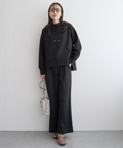 ikka（イッカ）の「【洗濯機で洗える／親子コーデ】GOKU楽ダンボールワイドパンツ（その他パンツ・レディース・ベージュ/モカ/ダークグリーン/ブラック・M/L/S）」の15枚目の写真