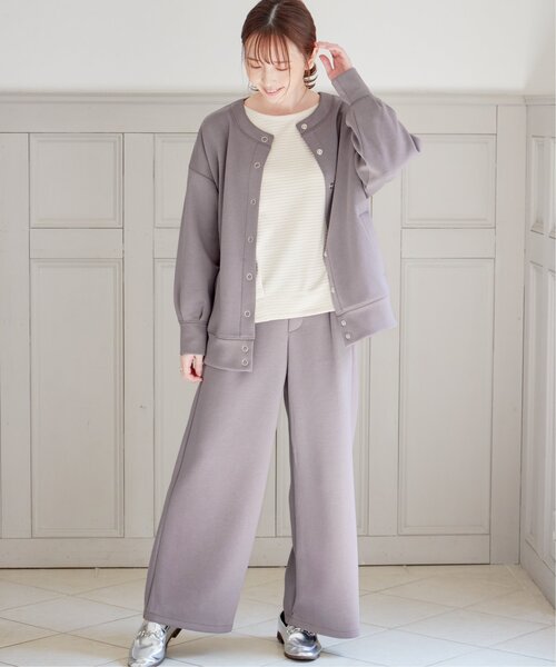 ikka（イッカ）の「【洗濯機で洗える／親子コーデ】GOKU楽ダンボールワイドパンツ（その他パンツ・レディース・ベージュ/モカ/ダークグリーン/ブラック・M/L/S）」の11枚目の写真