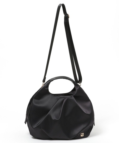 Elura(エルーラ)の「撥水 2WAYショルダーバッグ ナイロン ラウンド ショルダー 丸い/139295(ハンドバッグ・レディース・グレイッシュベージュ/ブラック・ONE SIZE)」の9枚目の写真