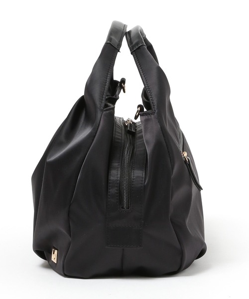 Elura(エルーラ)の「撥水 2WAYショルダーバッグ ナイロン ラウンド ショルダー 丸い/139295(ハンドバッグ・レディース・グレイッシュベージュ/ブラック・ONE SIZE)」の12枚目の写真