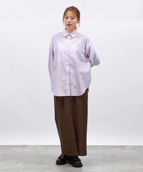 セール】刺繍オーバーサイズシャツ / 145411（シャツ/ブラウス