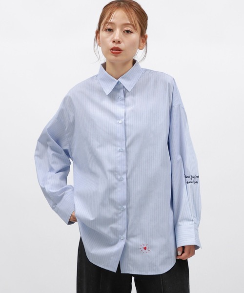 LAKOLE（ラコレ）の「刺繍オーバーサイズシャツ / 145411（シャツ/ブラウス・レディース・ライトブルー/ブルー/ピンク・FREE）」の13枚目の写真