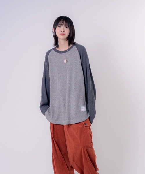 EFFECTEN(エフェクテン)の「【EFFECTEN】Raglan Knit Pullover(ニット/セーター・メンズ・アッシュグレー/ラベンダー・FREE)」の11枚目の写真