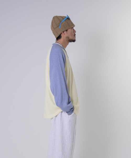 EFFECTEN(エフェクテン)の「【EFFECTEN】Raglan Knit Pullover(ニット/セーター・メンズ・アッシュグレー/ラベンダー・FREE)」の4枚目の写真