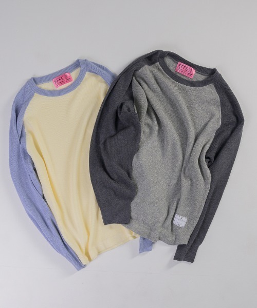 EFFECTEN(エフェクテン)の「【EFFECTEN】Raglan Knit Pullover(ニット/セーター・メンズ・アッシュグレー/ラベンダー・FREE)」の3枚目の写真