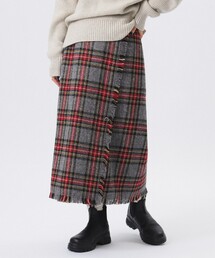 BEAMS BOY | ハリスツイード フリンジ スカート 24AW(スカート)