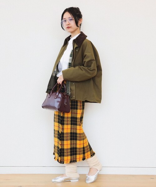 BEAMS BOY(ビームスボーイ)の「ハリスツイード フリンジ スカート 24AW(スカート・レディース・グレー/イエロー・1/2)」の7枚目の写真