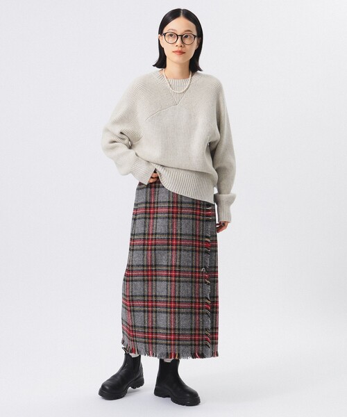 BEAMS BOY(ビームスボーイ)の「ハリスツイード フリンジ スカート 24AW(スカート・レディース・グレー/イエロー・1/2)」の14枚目の写真