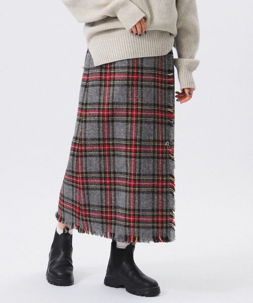 BEAMS BOY(ビームスボーイ)の「ハリスツイード フリンジ スカート 24AW(スカート・レディース・グレー/イエロー・1/2)」の16枚目の写真