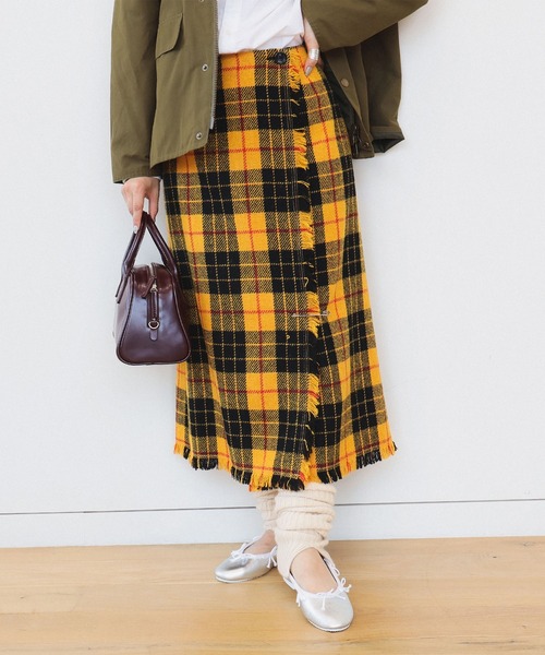 BEAMS BOY(ビームスボーイ)の「ハリスツイード フリンジ スカート 24AW(スカート・レディース・グレー/イエロー・1/2)」の17枚目の写真