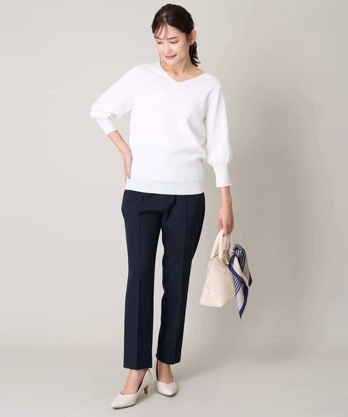 a.v.v（アーヴェヴェ）の「【洗える/イージーケア/UVカット/ストレッチ】スカルノテックステーパードパンツ（その他パンツ・レディース・ネイビー/ブラウン/ライトグレー・34/36/38/42/40）」の7枚目の写真