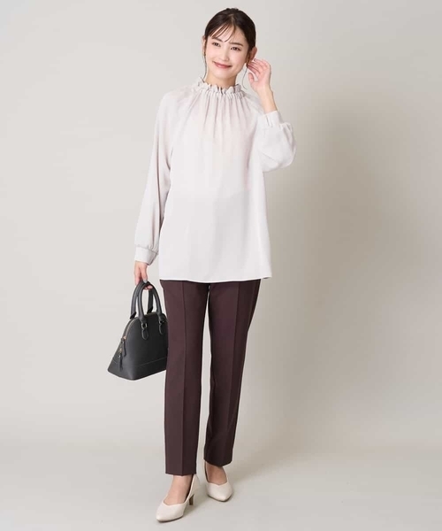 a.v.v（アーヴェヴェ）の「【洗える/イージーケア/UVカット/ストレッチ】スカルノテックステーパードパンツ（その他パンツ・レディース・ネイビー/ブラウン/ライトグレー・34/36/38/42/40）」の17枚目の写真