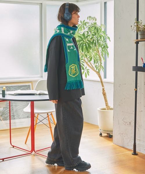 MONO-MART LADY'S(モノマートレディース)の「ジャガード グラフィック サッカーマフラー(マフラー・レディース・レッド系/ネイビー系/ブルー系/ブラック系/イエロー系/ブルー系1/オレンジ系/グリーン系/ネイビー系1/ブラウン系・FREE)」の17枚目の写真