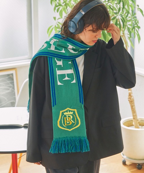 MONO-MART LADY'S（モノマートレディース）の「ジャガード グラフィック サッカーマフラー（マフラー・レディース・レッド系/ネイビー系/ブルー系/ブラック系/イエロー系/ブルー系1/オレンジ系/グリーン系/ネイビー系1/ブラウン系・FREE）」の21枚目の写真