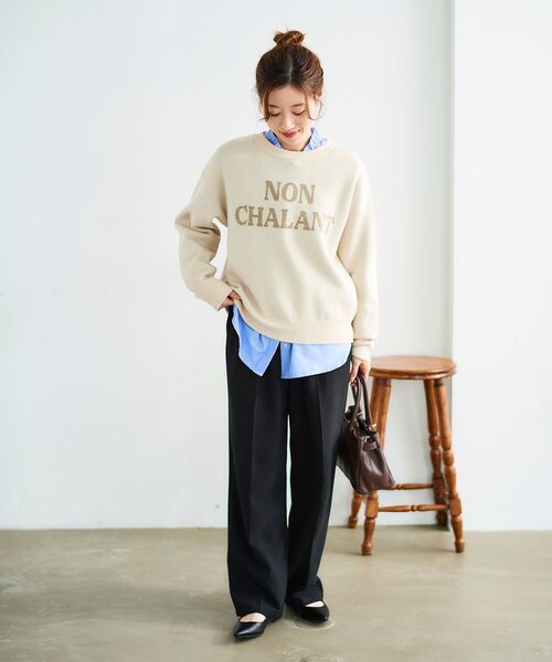 le.coeur blanc（ルクールブラン）の「フリルカラーギャザーブラウス（シャツ/ブラウス・レディース・ブルー系その他2/オフホワイト/ブルー・38）」の12枚目の写真