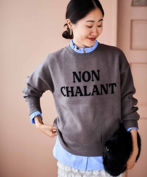 le.coeur blanc（ルクールブラン）の「フリルカラーギャザーブラウス（シャツ/ブラウス・レディース・ブルー系その他2/オフホワイト/ブルー・38）」の13枚目の写真