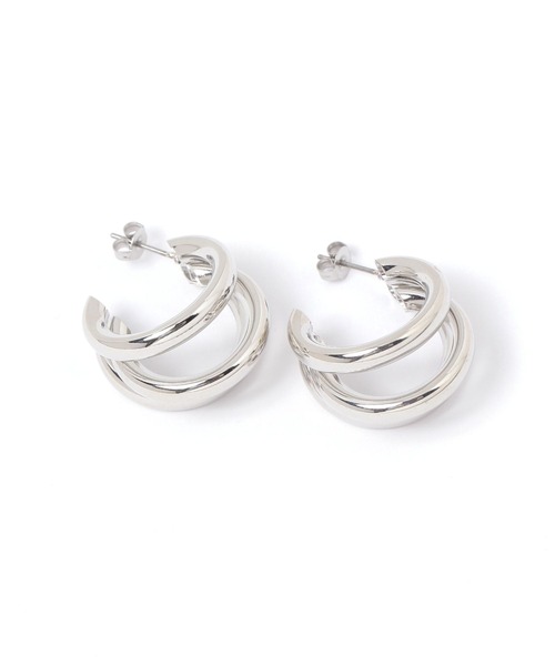 LAKOLE(ラコレ)の「ボリューム3連フープピアス / 156256(ピアス(両耳用)・レディース・ブラック/ブラウン/その他1・FREE)」の3枚目の写真